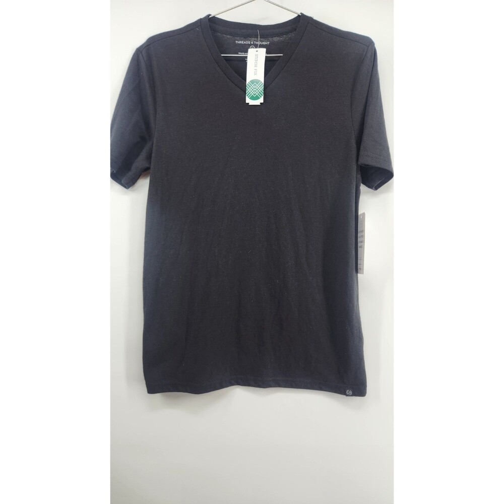 Threads 4‎ Thought Men's Medium Black V-Neck Tee T-Shirt NWT